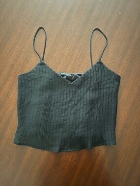 Kendall & Kylie Black Ribbed V-Neck Cami